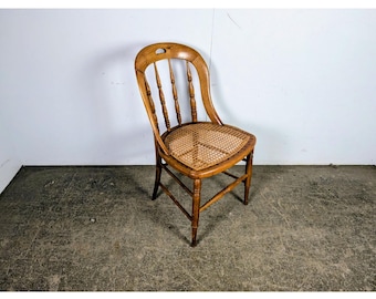 Mid 1800,s Spindle Back Caned Seat Chair # 197761 Shipping is not a 1.00 Shipping is not free please contact us before purchase Thanks
