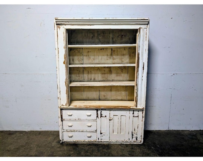 Mid 1800,s Cupboard With Open Shelving # 198505 Shipping is not a 1.00 Shipping is not free please contact us before purchase Thanks