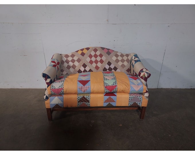 1940,s Settee Newly Upholstered In Antique Quilts # 194352 Shipping is not free please conatct us before purchase Thanks