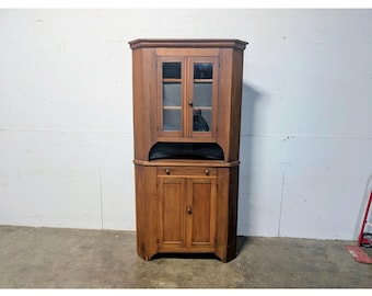 Mid 1800,s Two Piece Corner Cupboard # 198377 Shipping is not a 1.00 Shipping is not free please contact us before purchase Thanks