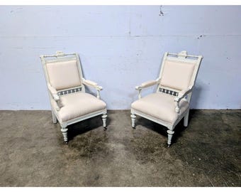 Pair Of 1850 Danish Aesthetic Movement Arm Chairs # 198179 Shipping is not a 1.00 Shipping is not free please contact us before purchase