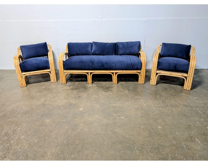 1950,s Three Piece Rattan Set # 201449 Shipping is not a 1.00 Shipping is not free please contact us before purchase Thanks