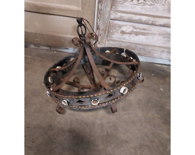 OLD IRON CHANDELIER # 187217 Shipping is not a 1.00 Shipping is not free please contact us before purchase Thanks