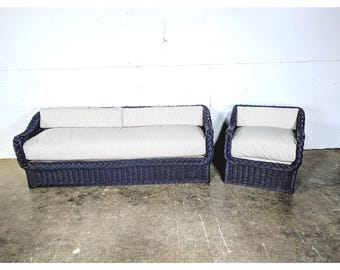1950,s Two Piece Large Weave Wicker Set # 196507 Shipping is not a 1.00 Shipping is not free please contact us before purchase Thanks