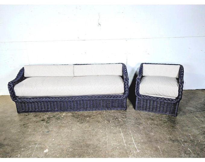 1950,s Two Piece Large Weave Wicker Set # 196507 Shipping is not a 1.00 Shipping is not free please contact us before purchase Thanks