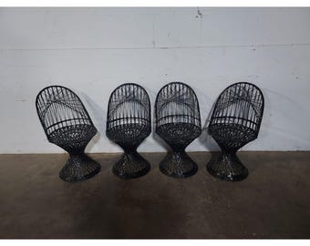 Set Of Four 1950,s Woodard Chairs # 195385 Shipping is not a 1.00 Shipping is not free please contact us before purchase Thanks