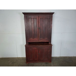 1850,s Two Piece Pine Cupboard # 191114 Shipping is not a 1.00 Shipping is not free please contact us before purchase Thanks