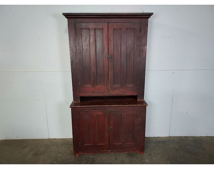 1850,s Two Piece Pine Cupboard # 191114 Shipping is not a 1.00 Shipping is not free please contact us before purchase Thanks
