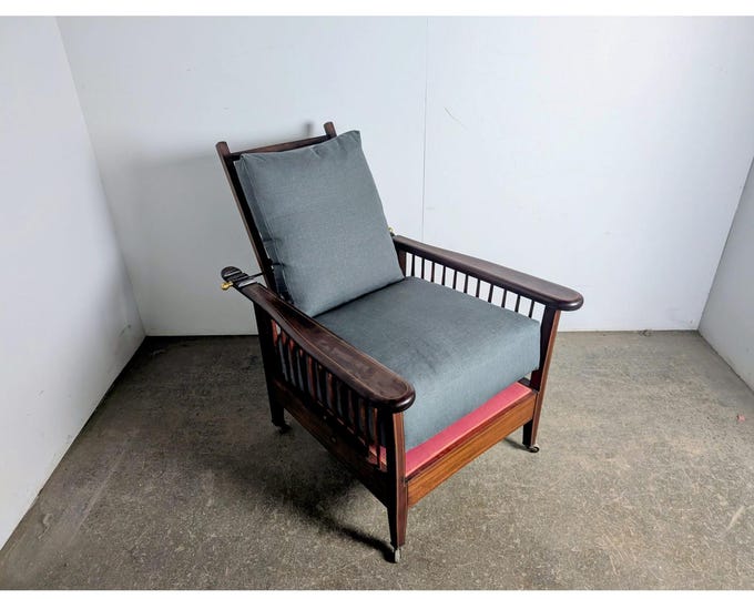 Elegant 1900,s Mahogany Morris Chair # 198001 Shipping is not a 1.00 Shipping is not free please contact us before purchase Thanks