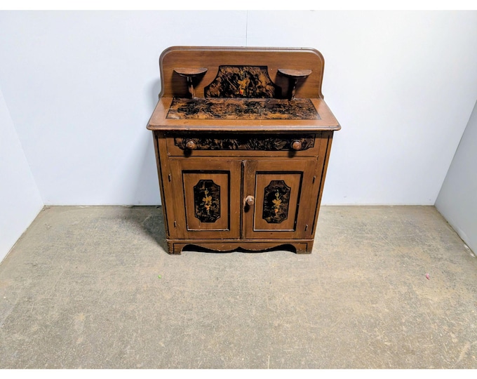 1860,s Paint Decorated One Drawer  Cottage Washstand # 200660 Shipping is not a 1.00 Shipping is not free please contact us before purchase