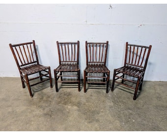 Set Of Four 1940,s Old Hickory Adirondack Chairs # 198715 Shipping is not a 1.00 Shipping is not free please contact us before purchase