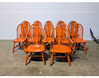 Set Of 12 Oak Windsor Chairs # 201274 Shipping is not a 1.00 Shipping is not free please contact us before purchase Thanks