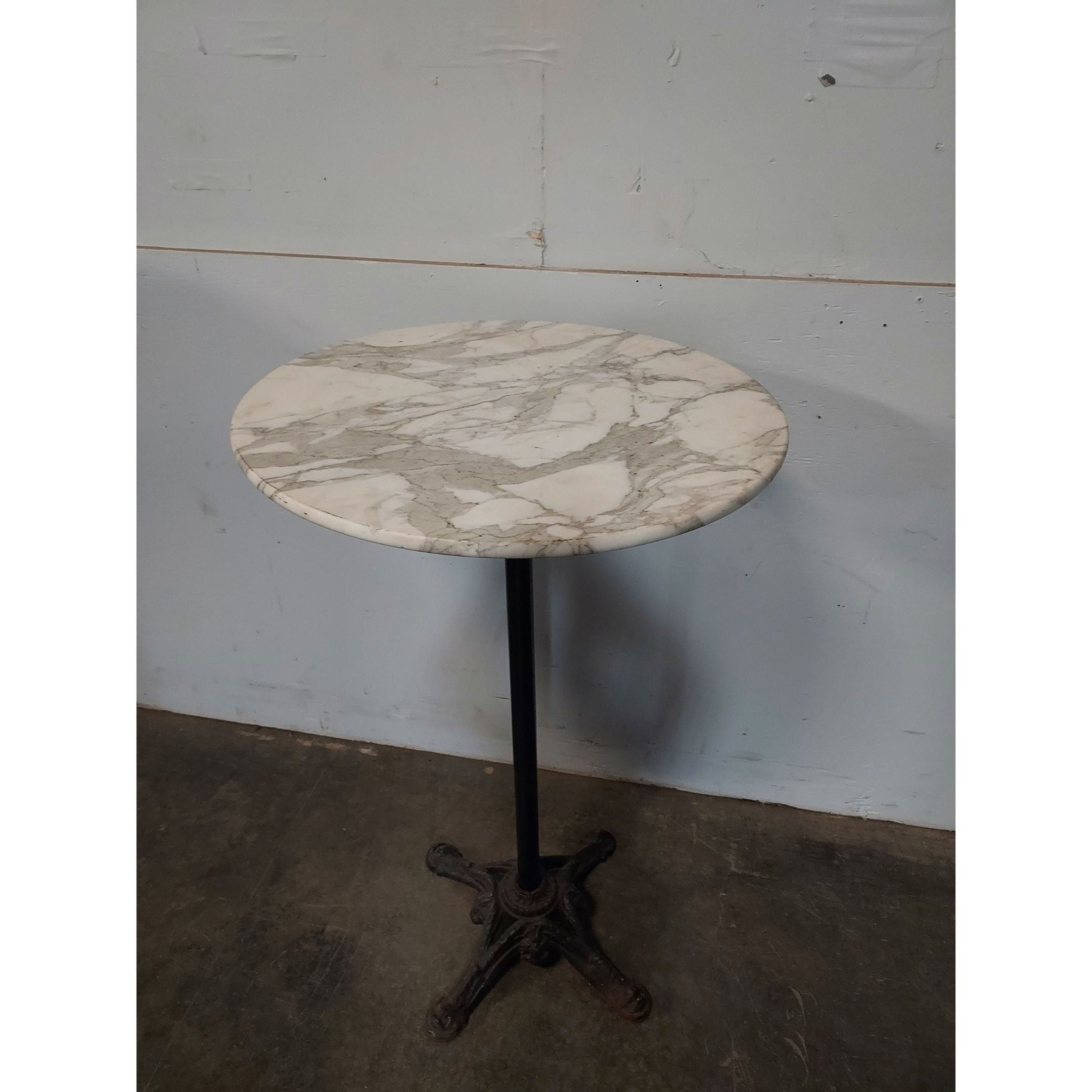 1940,s Round Marble Top Bistro Table 191697 Shipping is not free please conatct us before