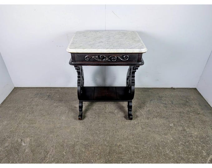 1860,s One Drawer Marble Top Table # 197562 Shipping is not a 1.00 Shipping is not free please contact us before purchase Thanks