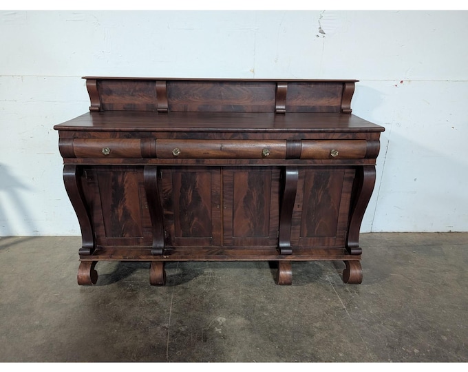 1850'S Mahogany Four Door Three Drawer Empire Sideboard # 196863 Shipping is not a 1.00 Shipping is not free