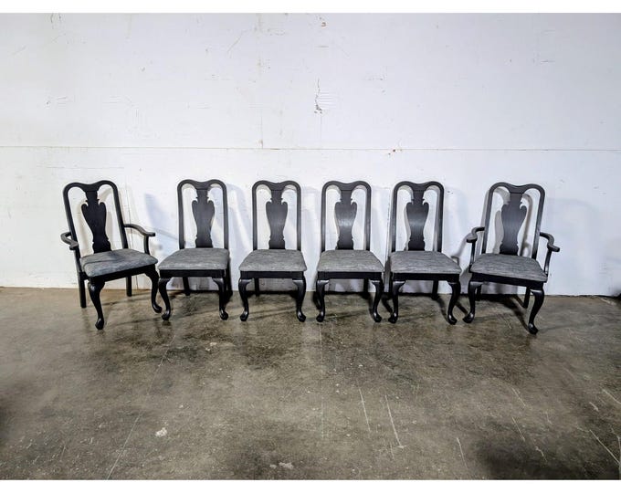 Set Of Six Oak Painted Chairs # 197893 Shipping is not a 1.00 Shipping is not free please contact us before purchase Thanks