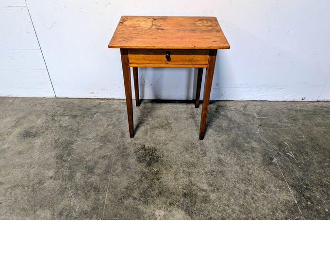Simple 1890,s One Drawer Pine Side Table # 201410 Shipping is not a 1.00 Shipping is not free please contact us before purchase Thanks