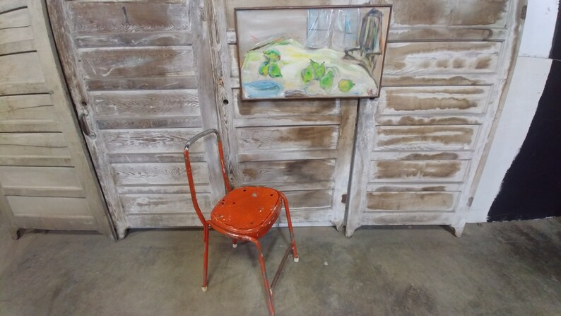 VINTAGE METAL STOOL # 183118