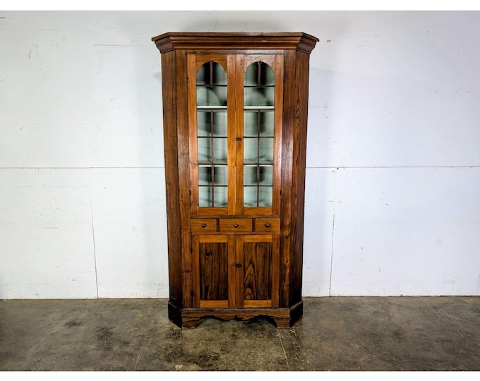 Mid 1800,s Pine Corner Cupboard # 197663 Shipping is not a 1.00 Shipping is not free please contact us before purchase Thanks