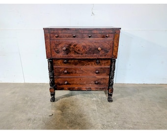 1840,s Six Drawer Burled Mahogany Chest Of Drawers # 196595 Shipping is not a 1.00 Shipping is not free please contact us before purchase