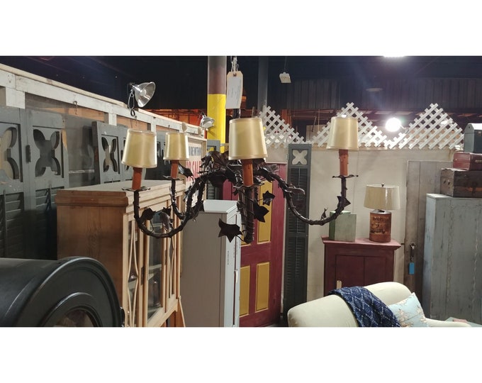 1900'S 5 Arm Hand Forged Chandelier # 184537 Shipping is not a 1.00 Shipping is not free please contact us before purchase Thanks