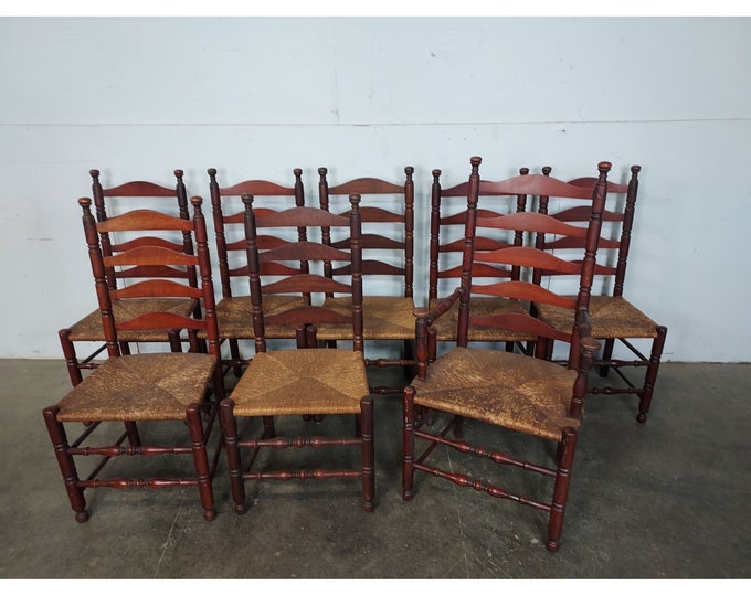 Set Of Eight Mid 1800,s Ladder Back Chairs # 194386 Shipping is not free please conatct us before purchase Thanks