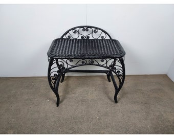 1940,s Black Wicker Desk/vanity # 191136 Shipping is not a 1.00 Shipping is not free please contact us before purchase Thanks