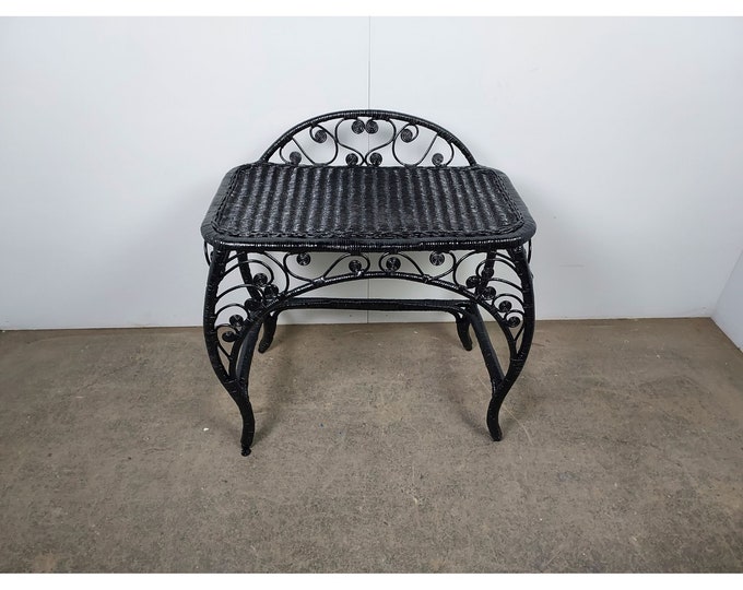 1940,s Black Wicker Desk/vanity # 191136 Shipping is not free please conatct us before purchase Thanks