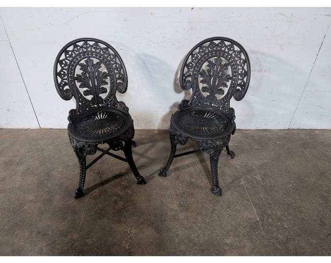 Pair Of 1940,s Cast Iron Chairs # 196985 Shipping is not a 1.00 Shipping is not free please contact us before purchase Thanks