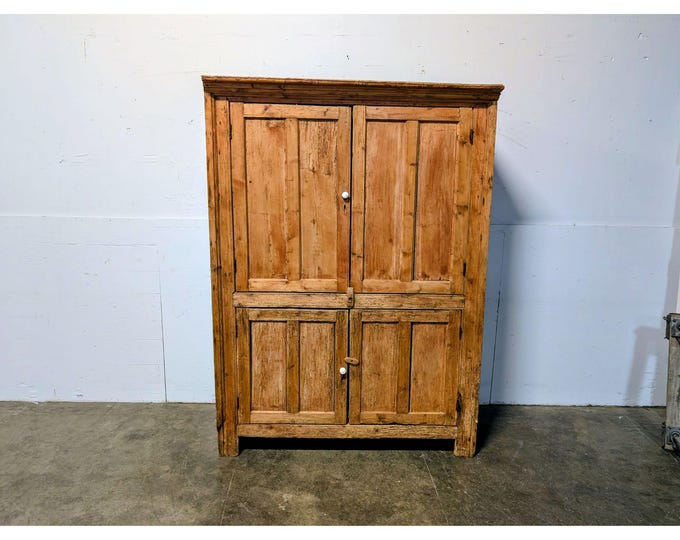Late 1700' S Irish Pine Four Door Cupboard # 201495 Shipping is not a 1.00 Shipping is not free please contact us before purchase Thanks