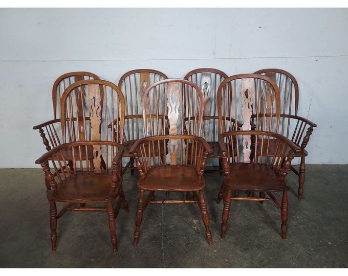 Set Of Eight 1940,s High Back Windsor Chairs # 194412 Shipping is not free please conatct us before purchase Thanks