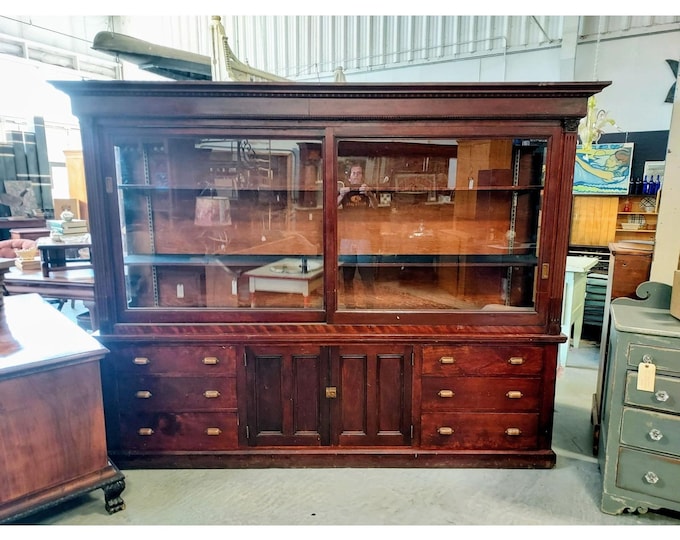 1880,s Two Piece Cabinet From A Drapery Store # 194867 Shipping is not a 1.00 Shipping is not free please contact us before purchase Thanks