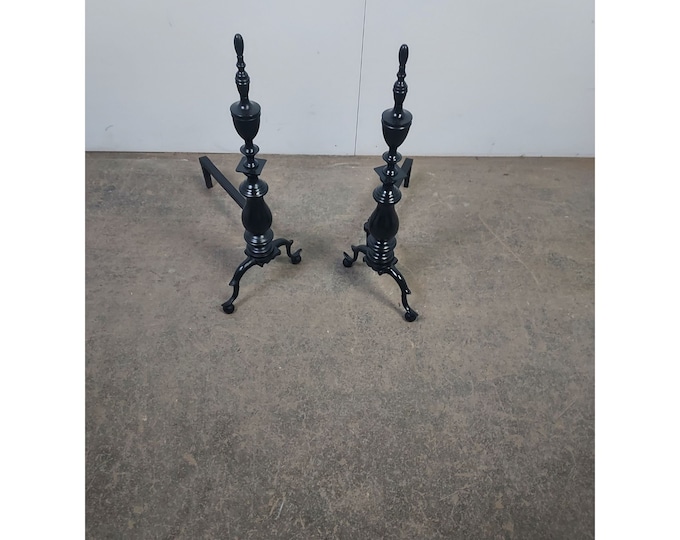 Pair Of Brass Painted 1890,s And Irons # 191488 Shipping is not a 1.00 Shipping is not free please contact us before purchase Thanks