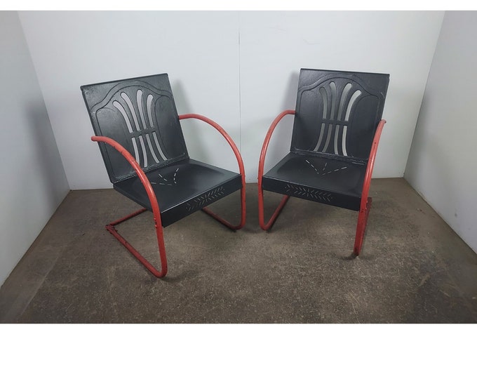 Pair Of 1940,s Motel Chairs # 192437 Shipping is not free please conatct us before purchase Thanks