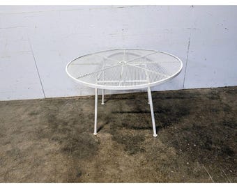 1950,s Round Metal And Mesh  Russell Woodard Table Size # 198500 Shipping is not a 1.00 Shipping is not free