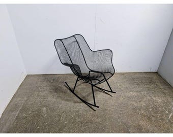 Rare Find 1950,s Russel Woodard Metal And Mesh Sculptural Rocking Chair # 198503 Shipping is not a 1.00 Shipping is not free