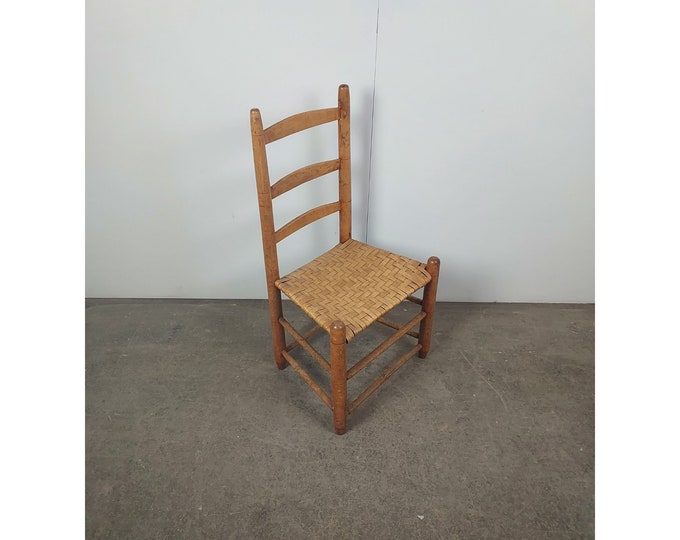 Early 1800,s Ladder Back Rush Seat Chair # 190523 Shipping is not free please conatct us before purchase Thanks