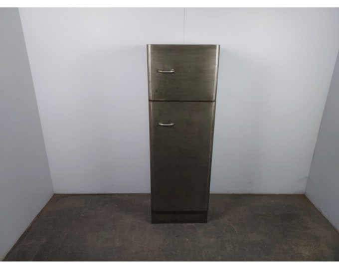 1940,s Two Door Stripped Metal Fridge # 193491  Shipping is not free please conatct us before purchase Thanks