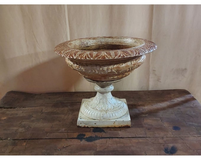 1890,S Cast Iron Urn On Base # 186712A Shipping is not free please conatct us before purchase Thanks
