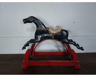 Many Years Of Fun Had With This One Great Old Rocking Horse # 193191 Shipping is not a 1.00 Shipping is not free