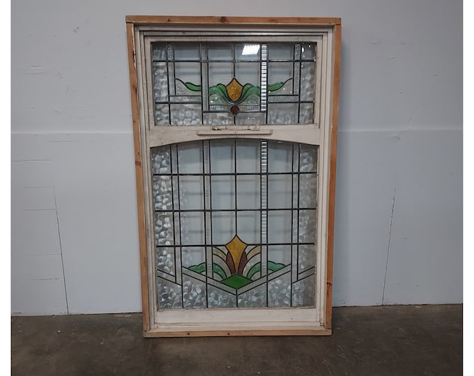 1890,S Two Part English Stain Glass Window # 187004 Shipping is not free please conatct us before purchase Thanks