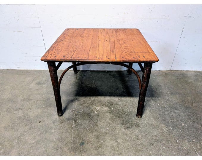 1940,s Old Hickory And Oak Adirondack Table # 198716 Shipping is not a 1.00 Shipping is not free please contact us before purchase Thanks