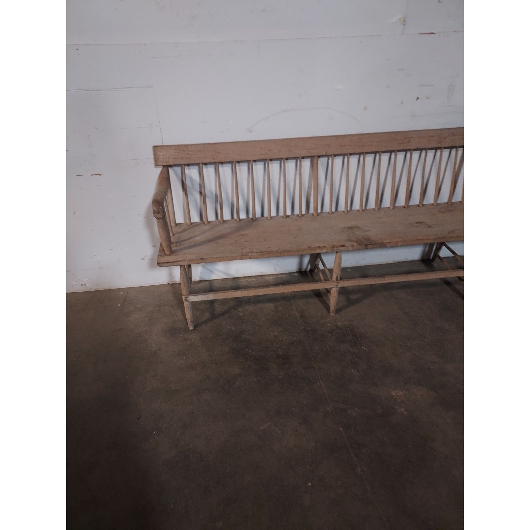 Mid 1800,s Vermont Spindle Back Bench 193223 Shipping is not free