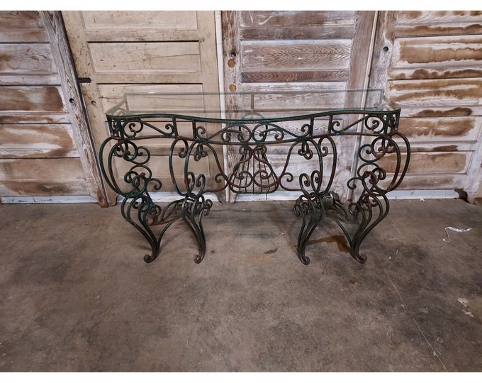 1940,S Cast Iron Console With Glass Top # 186971 Shipping is not free please conatct us before purchase Thanks