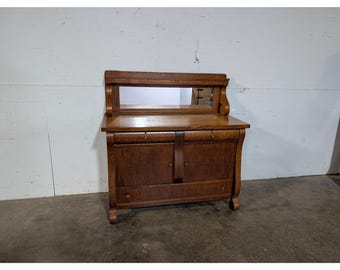 1920,s Oak Sideboard With Mirrored Backsplash # 197121 Shipping is not a 1.00 Shipping is not free please contact us before purchase Thanks
