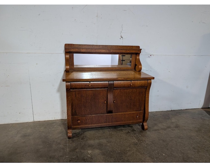 1920,s Oak Sideboard With Mirrored Backsplash # 197121 Shipping is not a 1.00 Shipping is not free please contact us before purchase Thanks