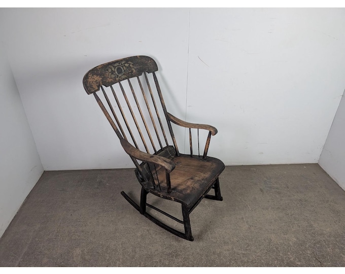 Early 1800,s Plank Seat Rocking Chair # 196762 Shipping is not a 1.00 Shipping is not free please contact us before purchase Thanks
