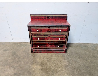 1850.s Paint Decorated Three Drawer Cottage Chest Of Drawers # 198297 Shipping is not a 1.00 Shipping is not free