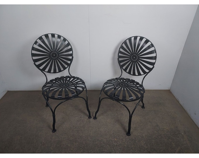 Pair Of 1930,s Sunburst Side Chairs # 194286 Shipping is not free please conatct us before purchase Thanks