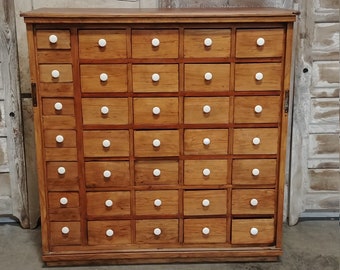 Stunning 1860&#39;s 35 Drawer Apothecary Cabinet # 186010 Shipping is not a 1.00 Shipping is not free please contact us before purchase Thanks